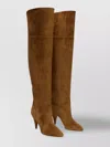 Casadei 120mm Suede Calfskin High-heeled Boots In Brown