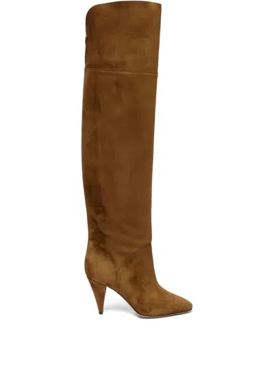 Casadei "venus" Nomad Saddle Boots Shoes In Sand