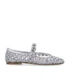 Casadei Lace-up Shoes With Embellished Round Toe In Silver