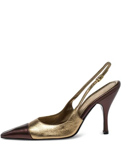 Pre-owned Casadei Vintage 100mm Leather Slingback Pumps