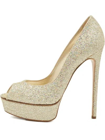 Pre-owned Casadei Vintage 2024 155mm Glitter Pumps In Gold