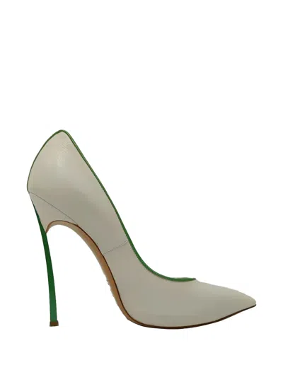 Pre-owned Casadei Vintage Blade Piping Pumps In Neutral
