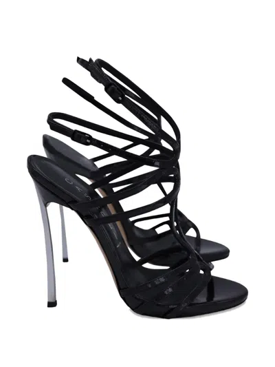 Pre-owned Casadei Vintage Blade Strappy Sandals In Black