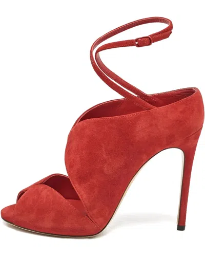 Pre-owned Casadei Vintage Cut-out Buckled Sandals In Red
