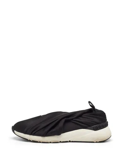 Pre-owned Casadei Vintage Draped Slip-on Sneakers In Black