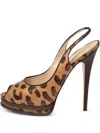 Casadei Vintage Leopard-print Slingback Sandals In Brown