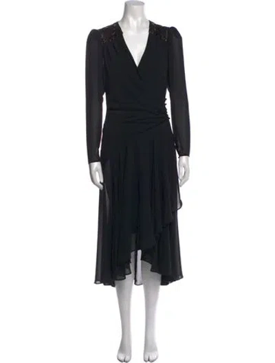 Pre-owned Casadei Vintage Midi Length Dress In Black