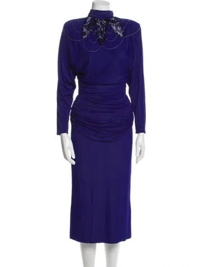 Pre-owned Casadei Vintage Midi Length Dress In Blue