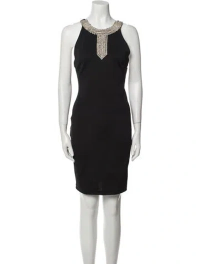 Pre-owned Casadei Vintage Mini Dress In Black