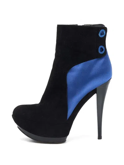 Pre-owned Casadei Vintage Platform Ankle Boots In Black