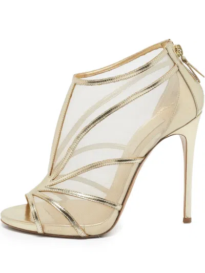 Pre-owned Casadei Vintage Sheer Mesh Open-toe Ankle Boots