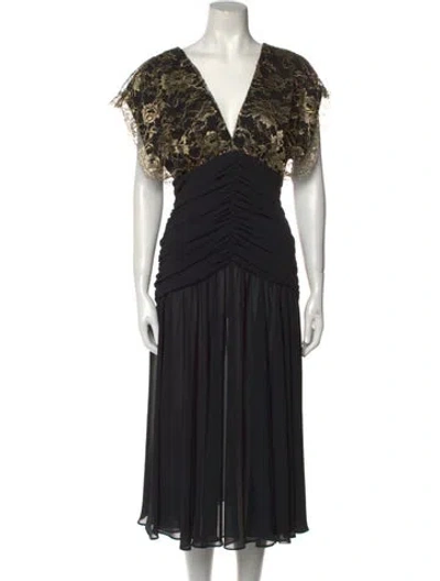 Pre-owned Casadei V-neck Midi Length Dress In Multi