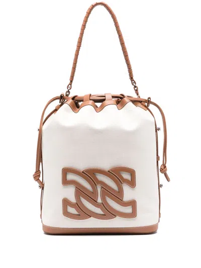 Casadei Voyage Bucket Bag In Beige