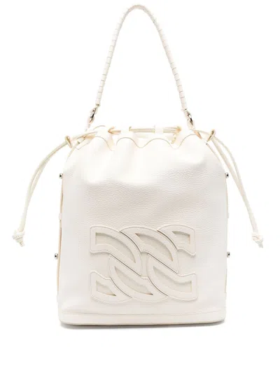Casadei Women's Voyage Leather Bucket Bag In White