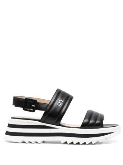 Casadei Wedge Sandals In Black