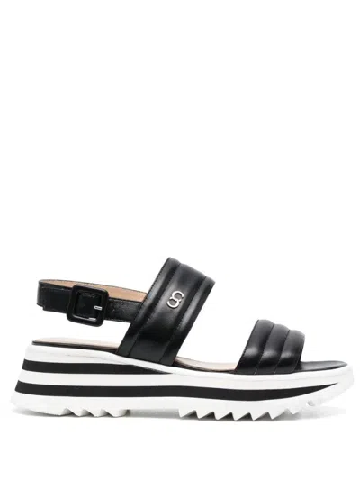 Casadei Wedge Sandals In Black