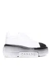 Casadei Low Top Leather Platform Sneakers In White