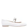 Casadei White Ballet Shoes With Crystal Embellishments