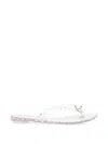Casadei White Glitter Sandals In White