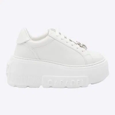 CASADEI WHITE LEATHER SNEAKERS