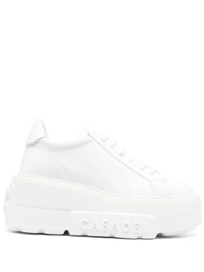 Casadei White Nexus Leather Sneakers