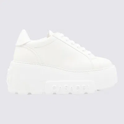 Casadei Low Top Sneakers Platform Sole In White