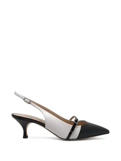 Casadei Winnie Buckled Slingback Pumps In White