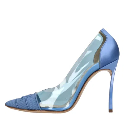 Casadei With Heel Blue In Blu Blu E Verdi