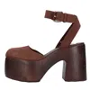 Casadei With Heel Brown In Marrone Marroni