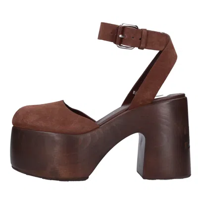 Casadei With Heel Brown In Marrone Marroni