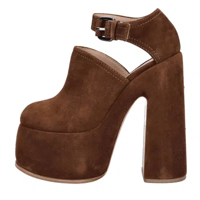 Casadei With Heel Brown In Marrone Scuri
