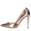 Casadei With Heel Golden In Oro Marroni