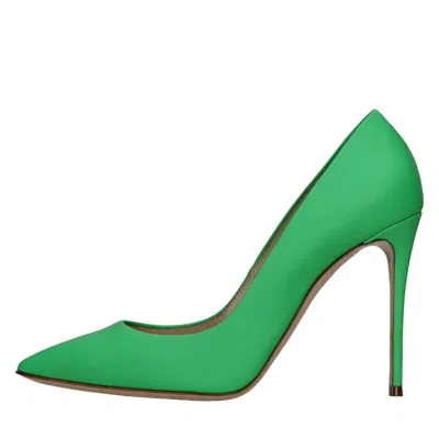 Casadei With Heel Green In Verde Blu E Verdi