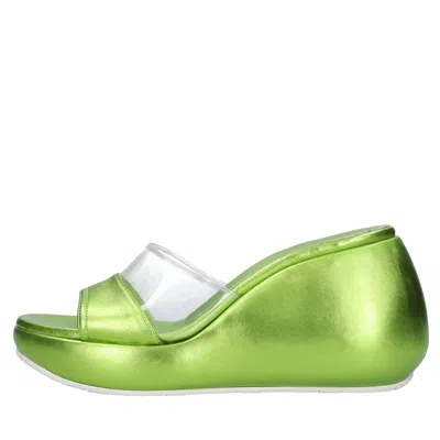 Casadei With Heel Green In Verde Blu E Verdi