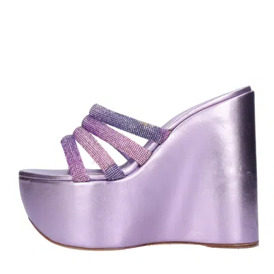 Casadei With Heel Lilac In Lilla Chiari E Naturali