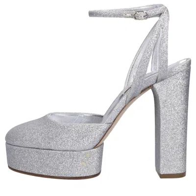 Casadei With Heel Silver In Argento Chiari E Naturali
