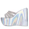 Casadei Woman Sandals Silver Size 7.5 Textile Fibers In Argento Chiari E Naturali