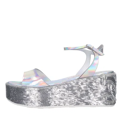 Casadei With Heel Silver In Argento Chiari E Naturali