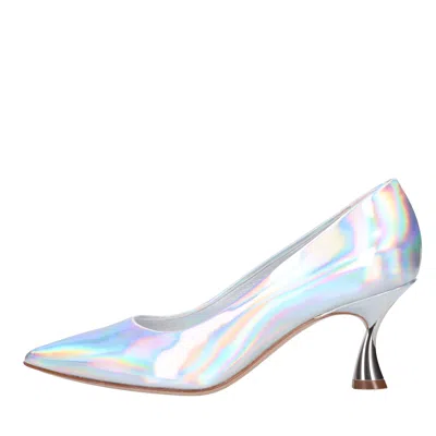 Casadei With Heel Silver In Argento Chiari E Naturali