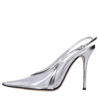 Casadei With Heel Silver In Argento Metallici E Grigi
