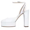Casadei With Heel White In Bianco Chiari E Naturali