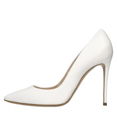 Casadei With Heel White In Bianco Chiari E Naturali