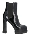 Casadei Woman Ankle Boots Beige Size 5 Soft Leather, Elastic Fibres In Black