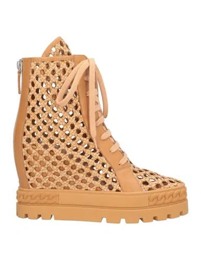 Casadei Woman Ankle Boots Beige Size 8 Leather In Multi