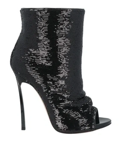 Casadei Woman Ankle Boots Black Size 5 Textile Fibers