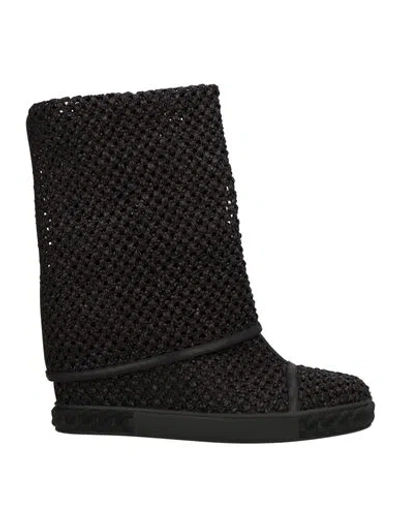 Casadei Woman Ankle Boots Black Size 5.5 Textile Fibers