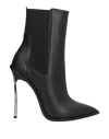 Casadei Woman Ankle Boots Black Size 6 Leather In Black