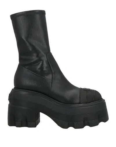 Casadei Woman Ankle Boots Black Size 6 Leather, Rubber
