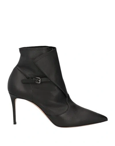 Casadei Woman Ankle Boots Black Size 6.5 Leather