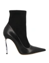 Casadei Woman Ankle Boots Black Size 6.5 Leather